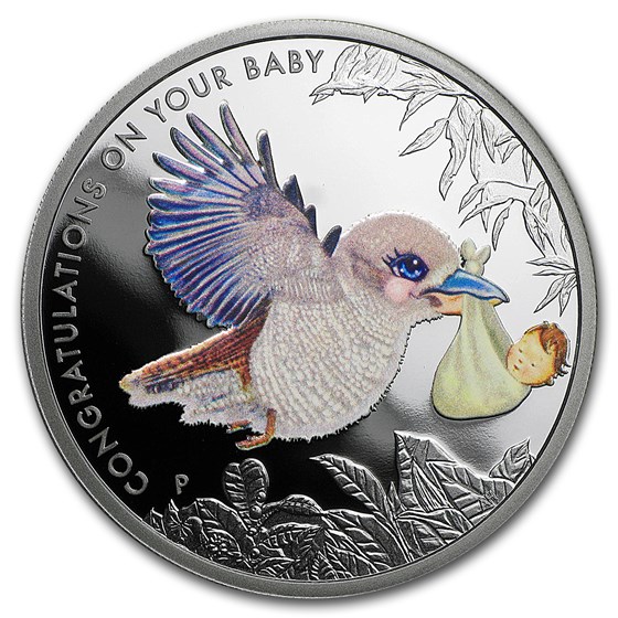 2016 Tuvalu 1/2 oz Silver Newborn Baby Kookaburra Proof 2016 Tuvalu 1/2 oz Silver Newborn Baby Kookaburra Proof